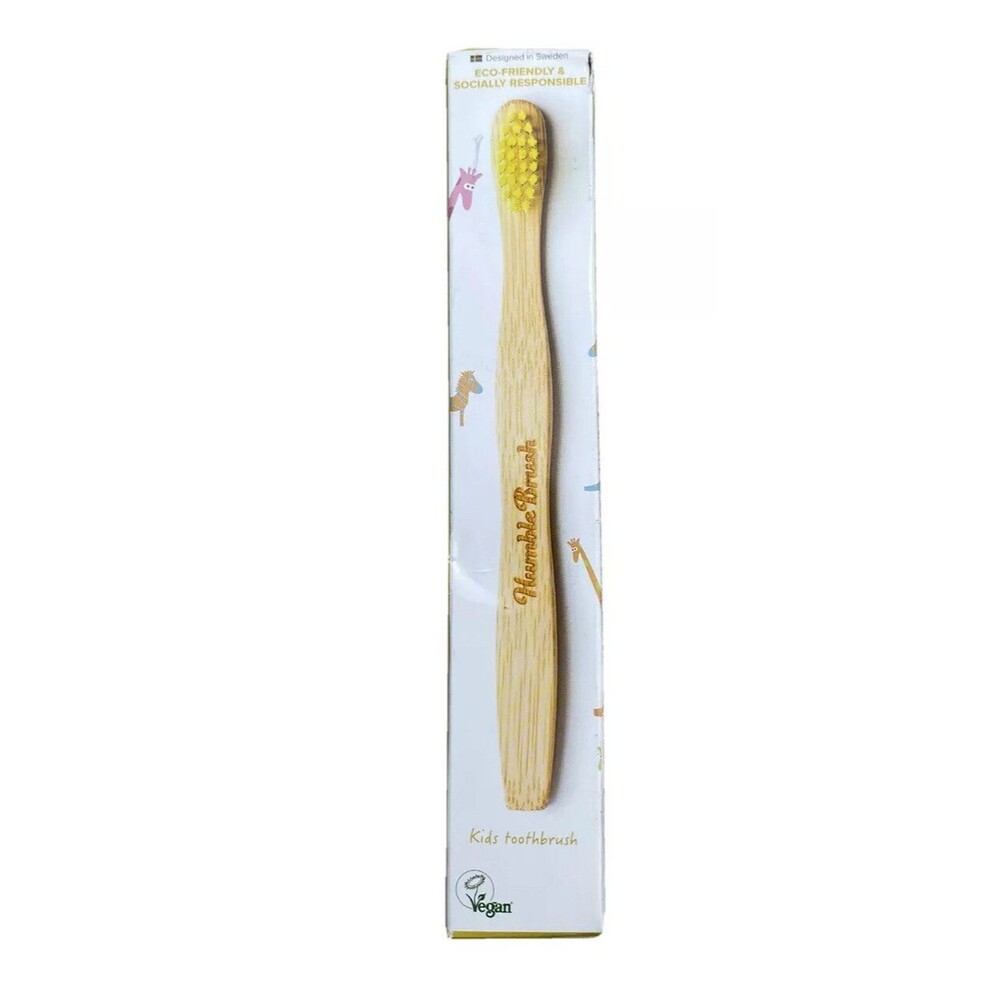 The Humble Co. - Humble Bamboo Brush Ultra Soft Kids Toothbrush Yellow S201 New